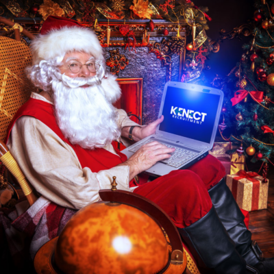 Santa on a laptop