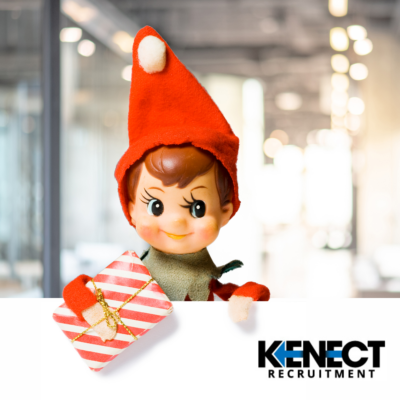 Elf on the Shelf in an office