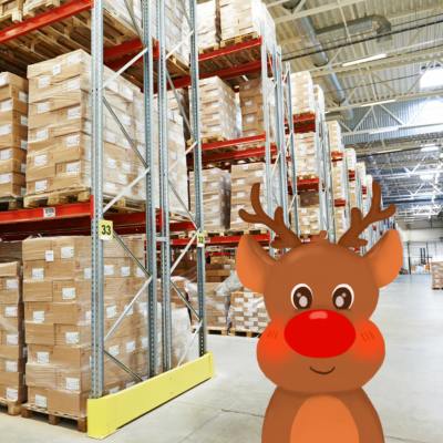 Rudolph in a warehouse
